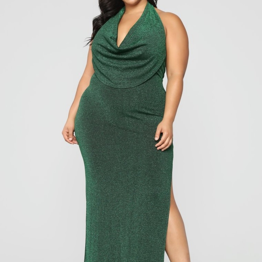 Metallic green dress